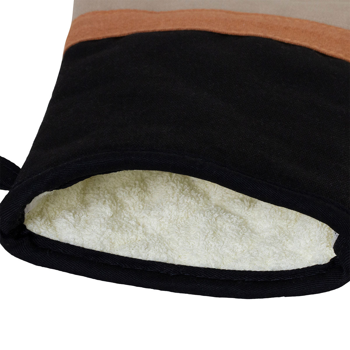 J Elliot Home Selby Cotton Oven Mitt 34 x 15 cm - Quilted, AZO Free, Sandstone & Black - SuperSaverAU - view 2