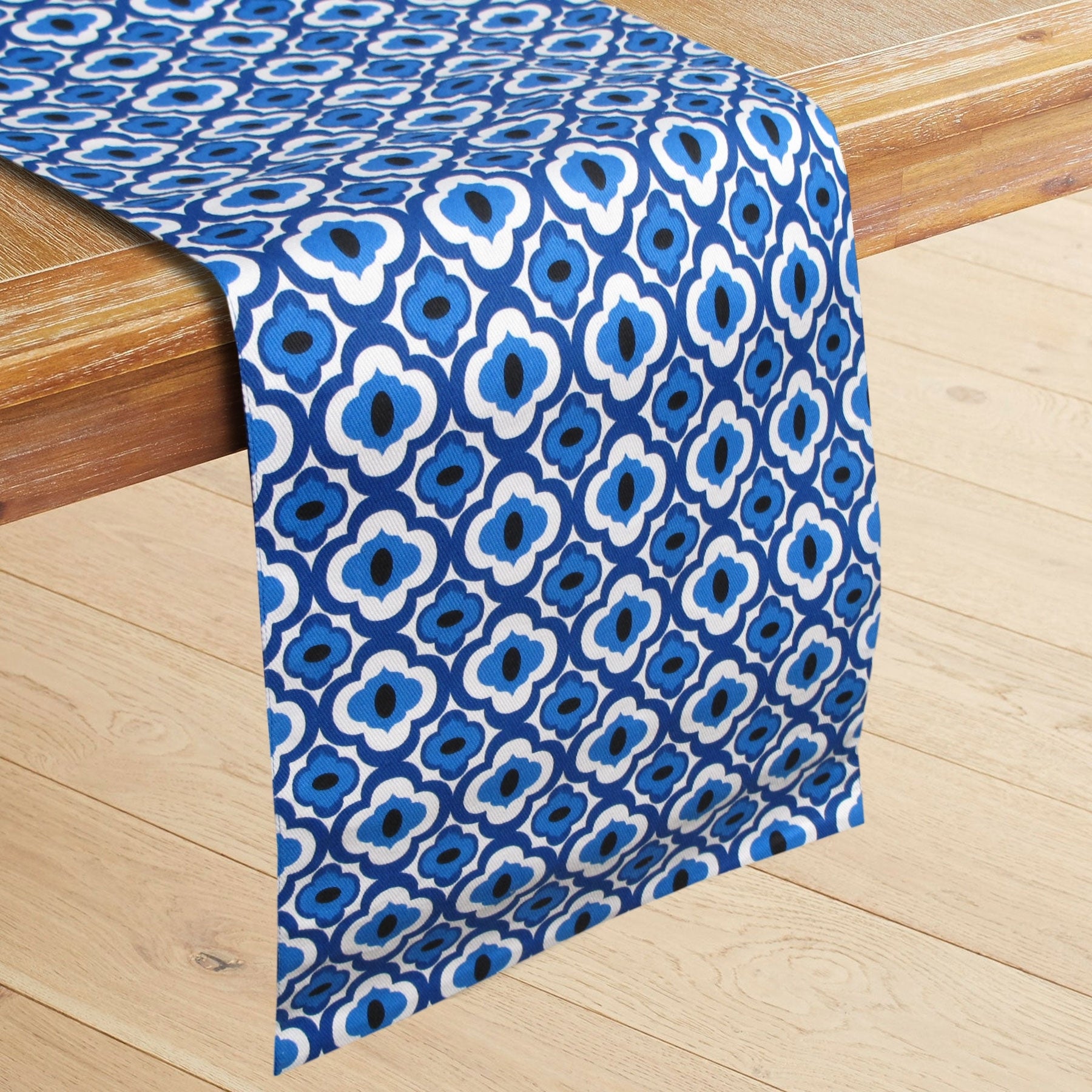 IDC Homewares 100% Cotton Printed Table Runner 33 x 180 cm - Azure Blue - SuperSaverAU - view 1