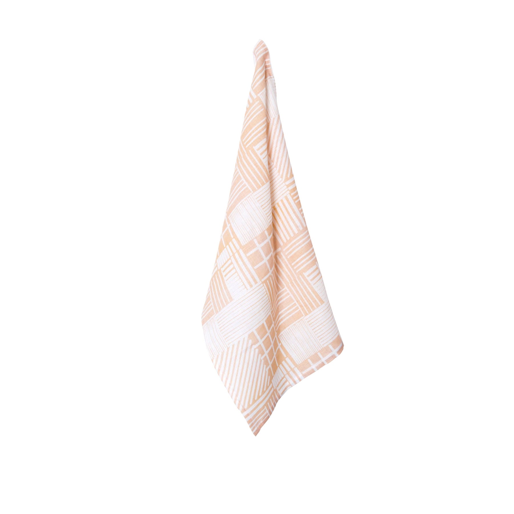 J.elliot 100% Linen Printed Tea Towel 50 x 70 cm - Rue Blush Geometric Pattern - SuperSaverAU - view 1