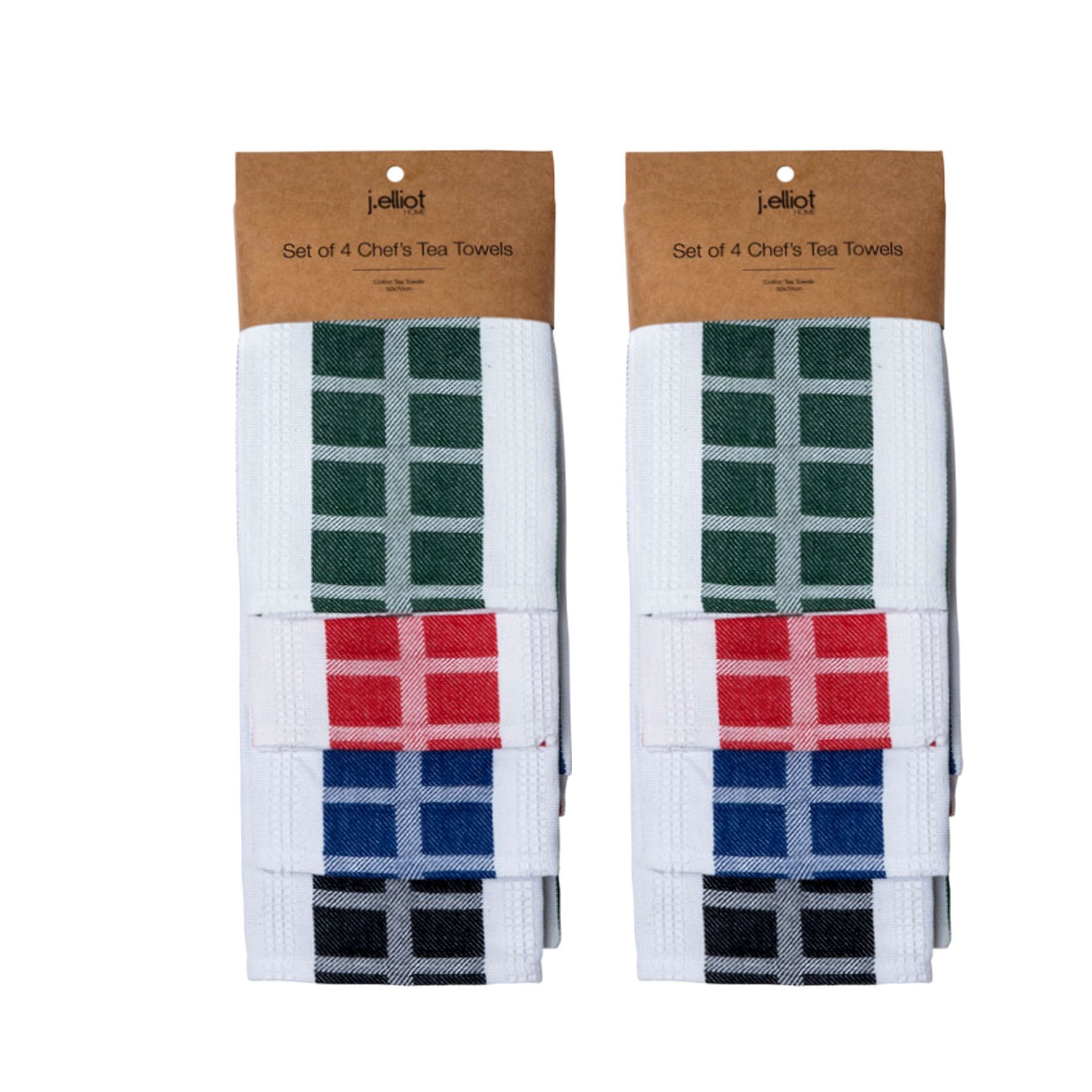 J.Elliot Set of 8 Chef's Waffle Cotton Kitchen Tea Towels 50 x 70 cm - SuperSaverAU - view 1