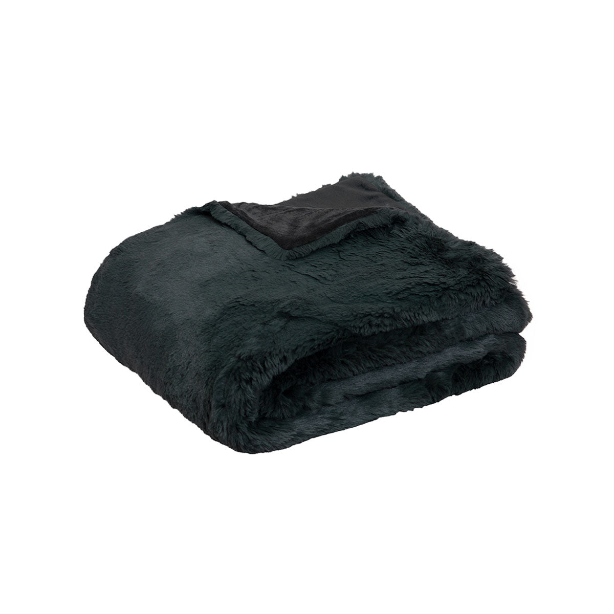 J.elliot Arlo Faux Rabbit Fur Throw Rug 130 x 160 cm - Charcoal - SuperSaverAU - view 1