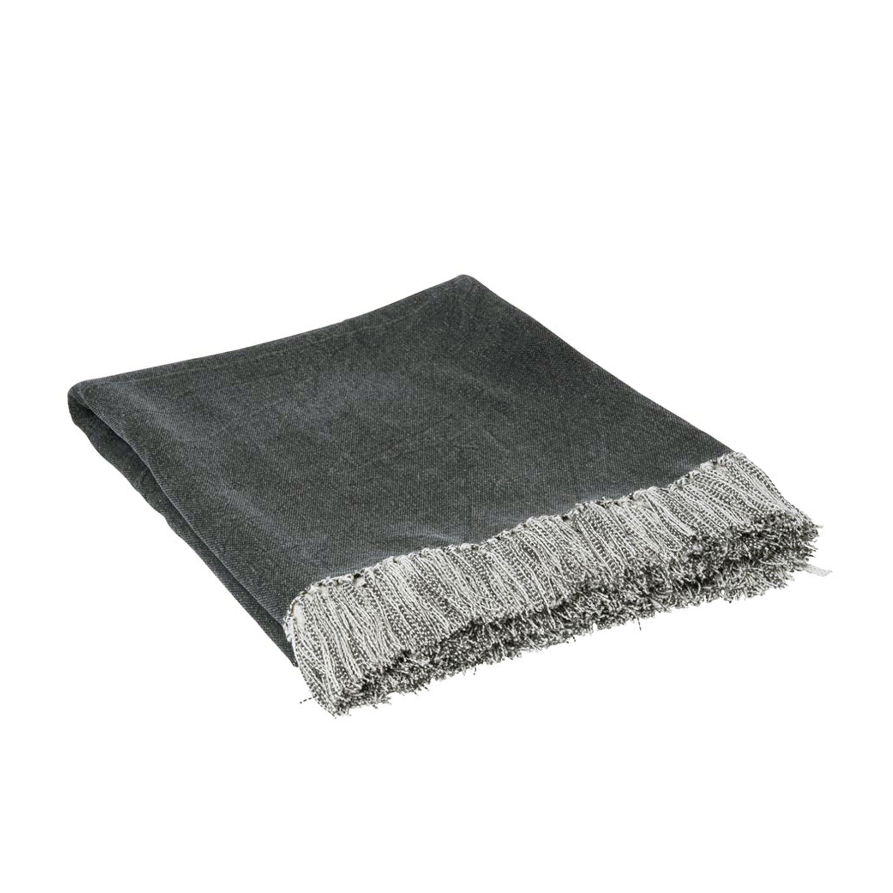 J.elliot Idris Cotton Sofa Bed Throw Rug Blanket 125 x 150 cm - Charcoal - SuperSaverAU - view 1