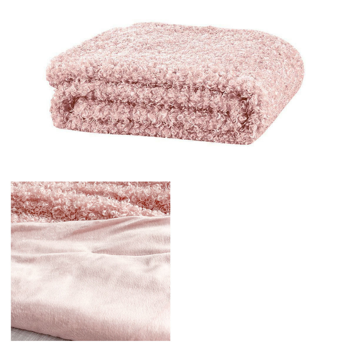 J.elliot Sheep Faux Fur Throw Rug 130 x 160 cm - Soft Touch Polyester, Peach - SuperSaverAU - view 1