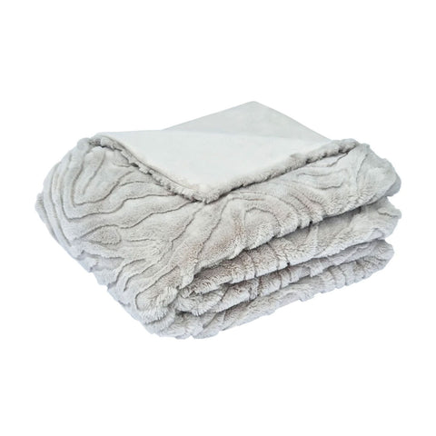 J Elliot Home Rita Wave Design Embossed Throw Rug 130 x 160cm Silver Grey - SuperSaverAU - view 1