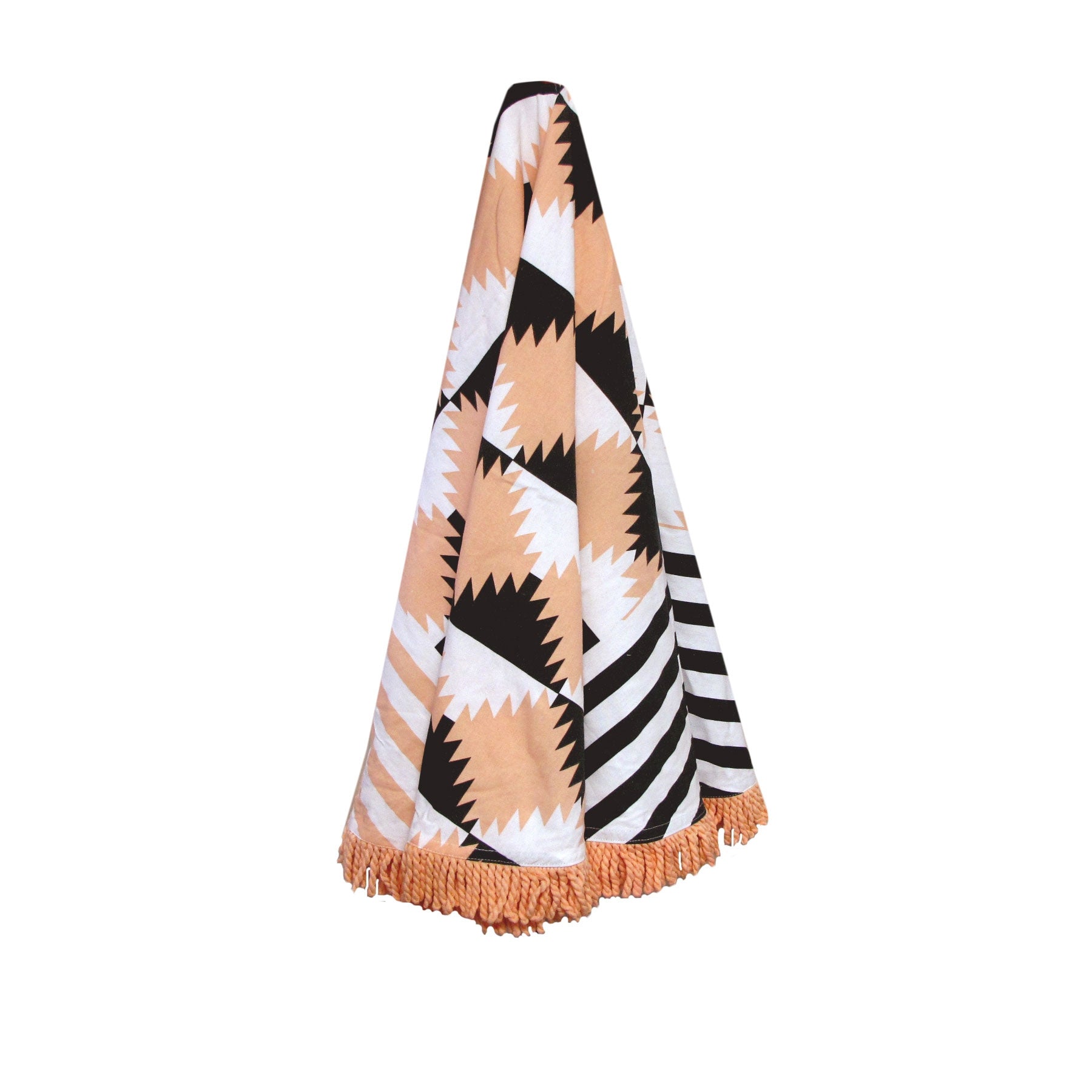 J.elliot Arctic Round Cotton Turkish Towel 150cm - Geometric Design, Peach - SuperSaverAU - view 1