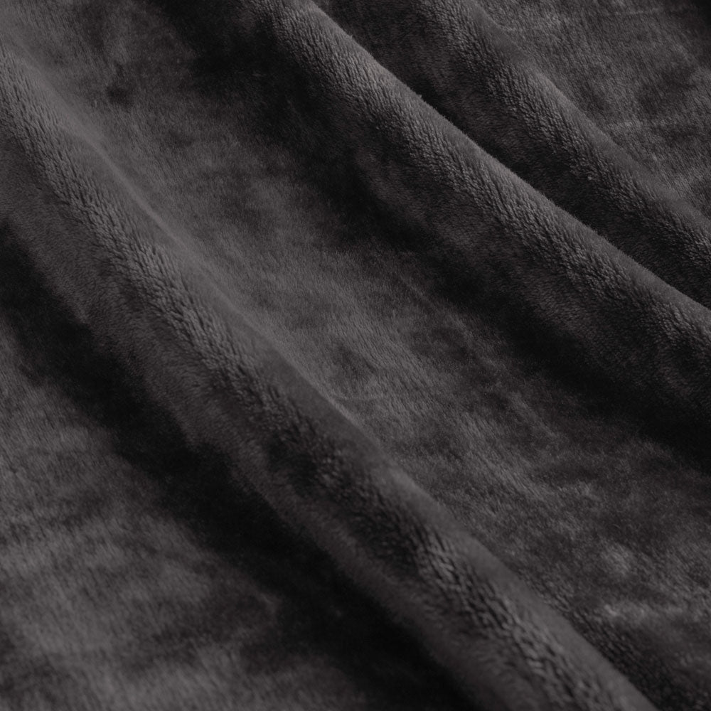 Ardor Luxury Plush Blanket Charcoal Double - Soft 300GSM Polyester - SuperSaverAU - view 2