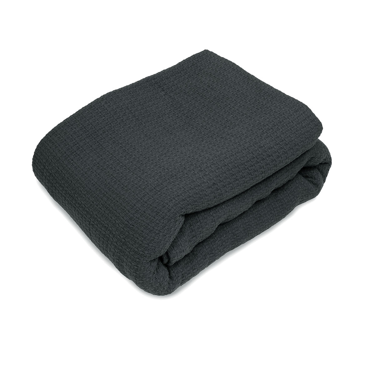 Algodon Sophie Cotton Waffle Blanket – Charcoal Queen 245 x 240cm
