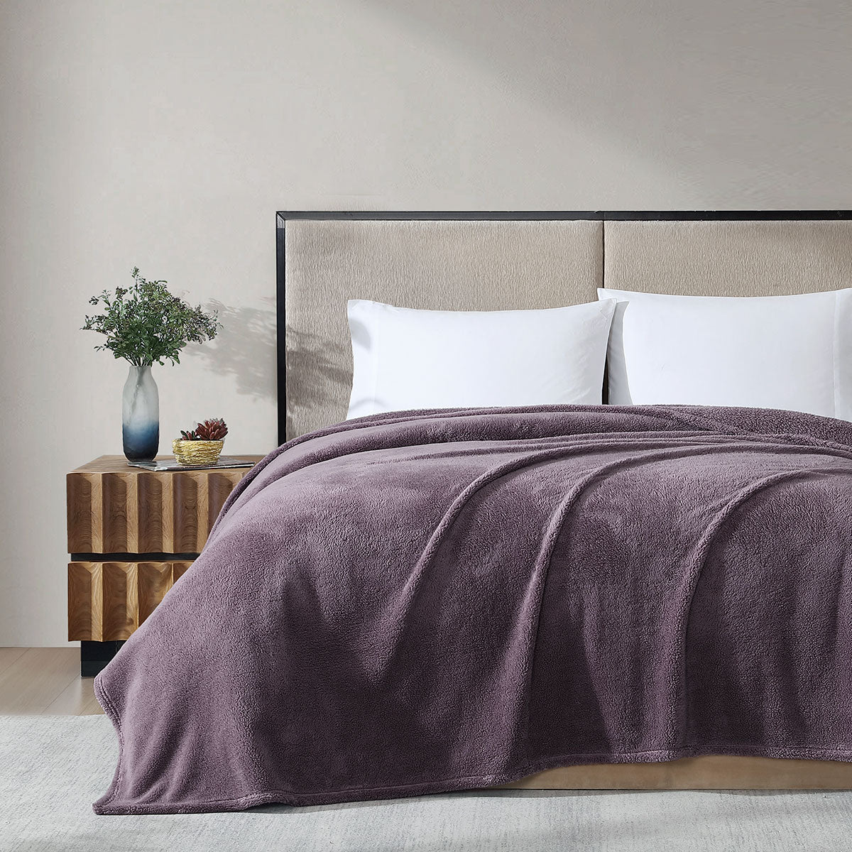 Ardor Teddy Mauve Ultra Soft Fleece Blanket – Queen 240 x 245cm