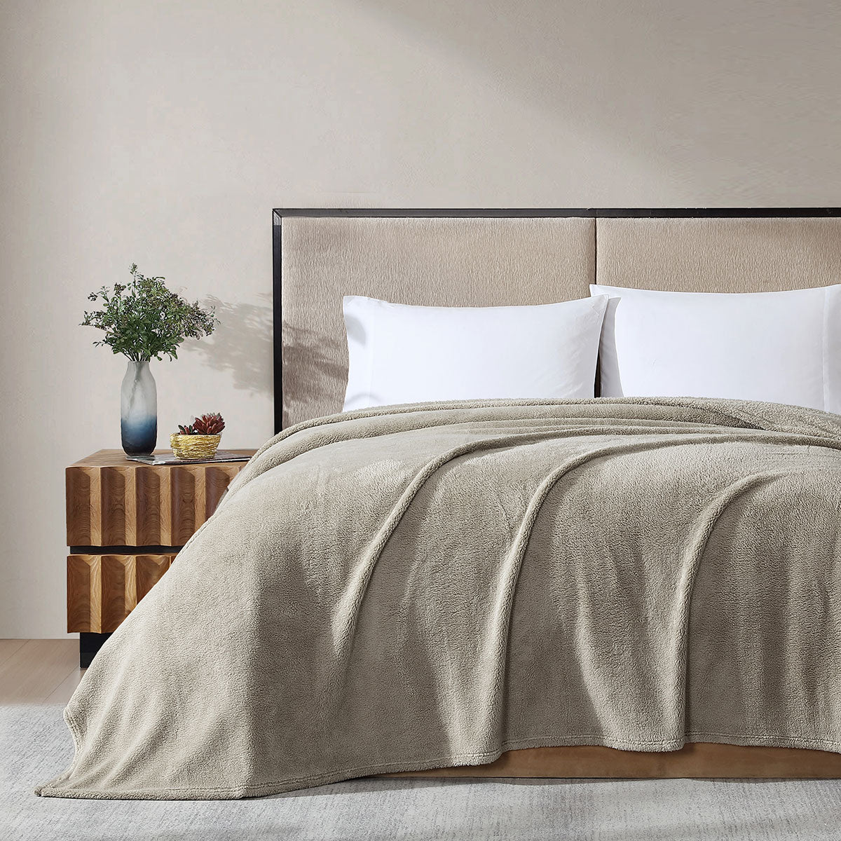 Ardor Teddy Natural Ultra Soft Fleece Blanket – Queen 240 x 245cm
