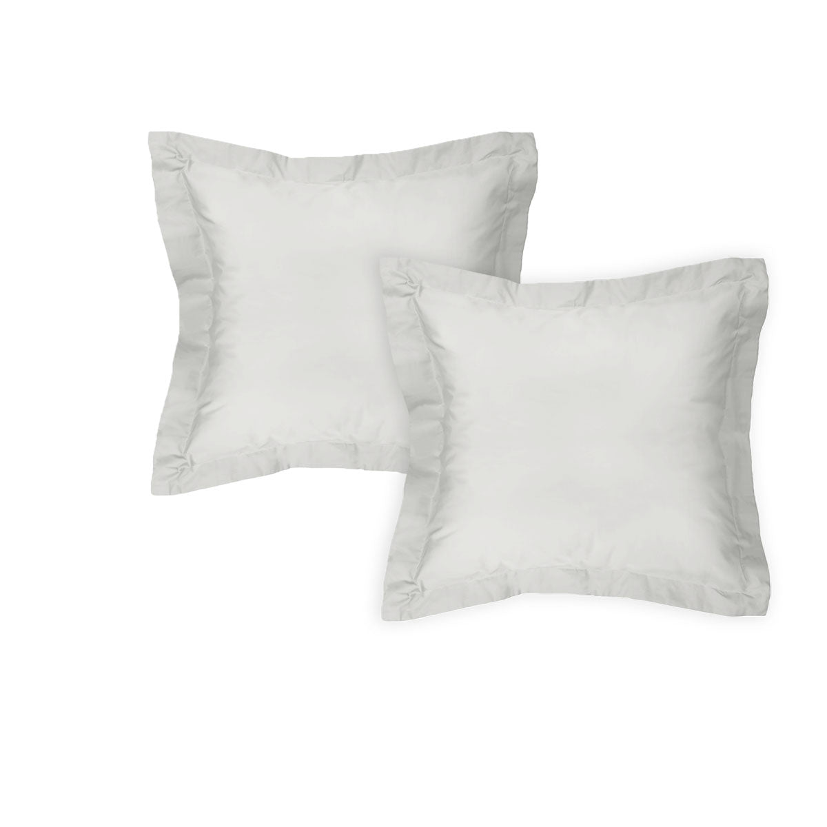 Algodon 300TC Cotton European Pillowcases 65 x 65 cm - Silver, 2 Pack - SuperSaverAU - view 1