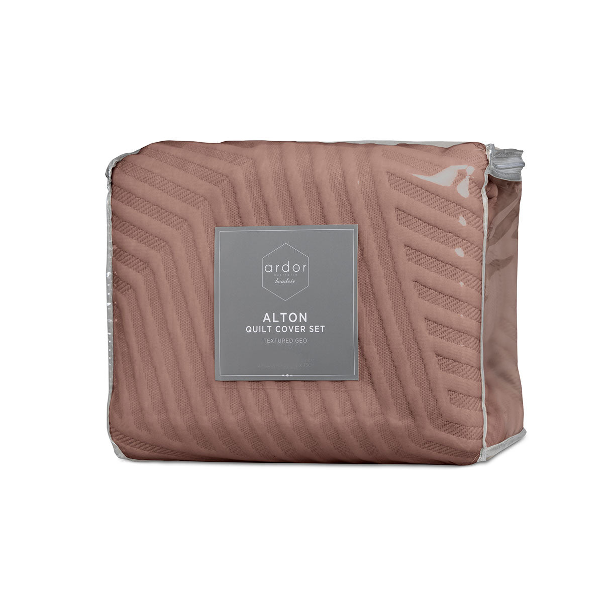 Ardor Alton Burlwood Geo Quilt Cover Set Queen - Jacquard Embossed Design - SuperSaverAU - view 2