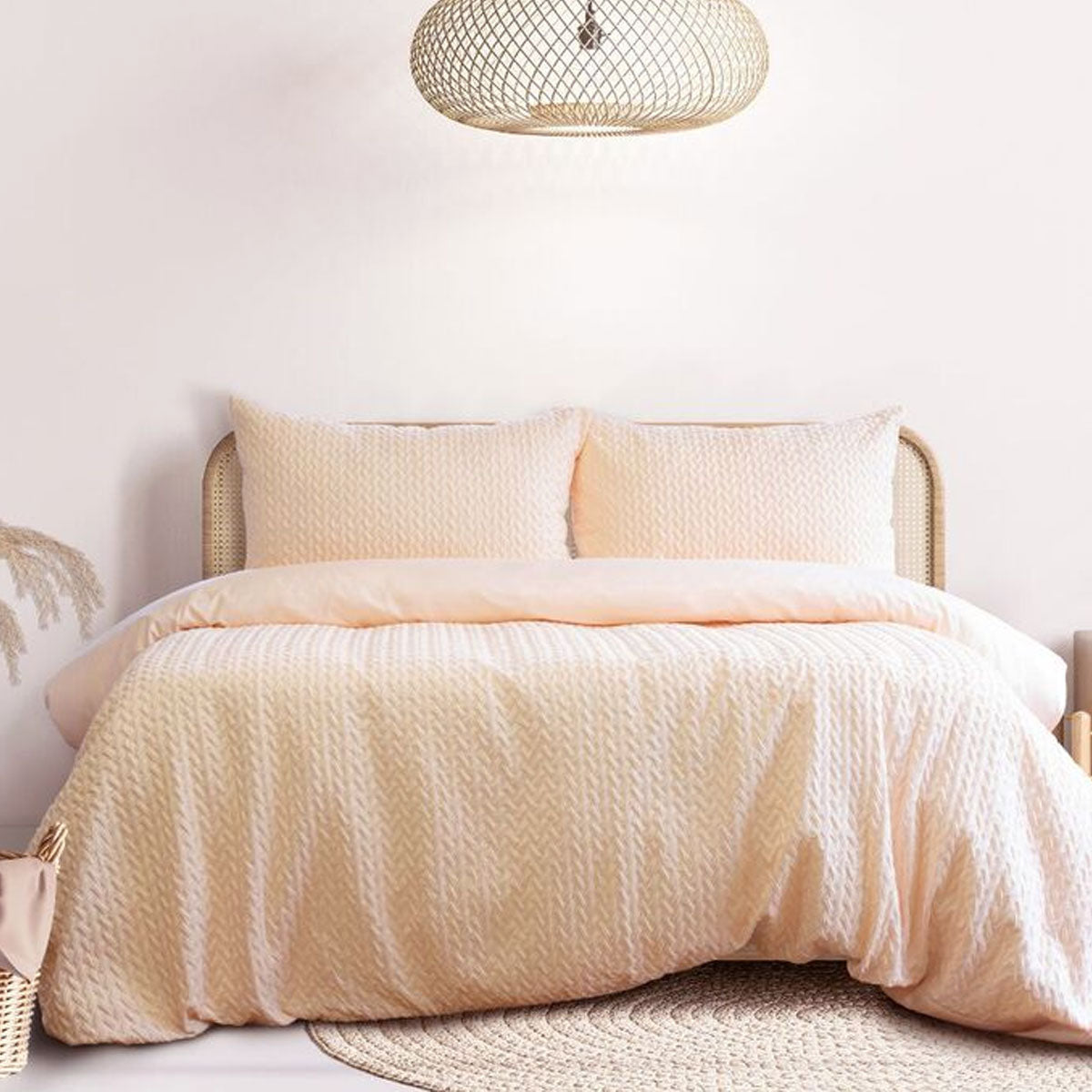 Ardor Embossed Quilt Cover Set Bondi Sorbet King - Soft Polyester, Minimalist Design - SuperSaverAU - view 1