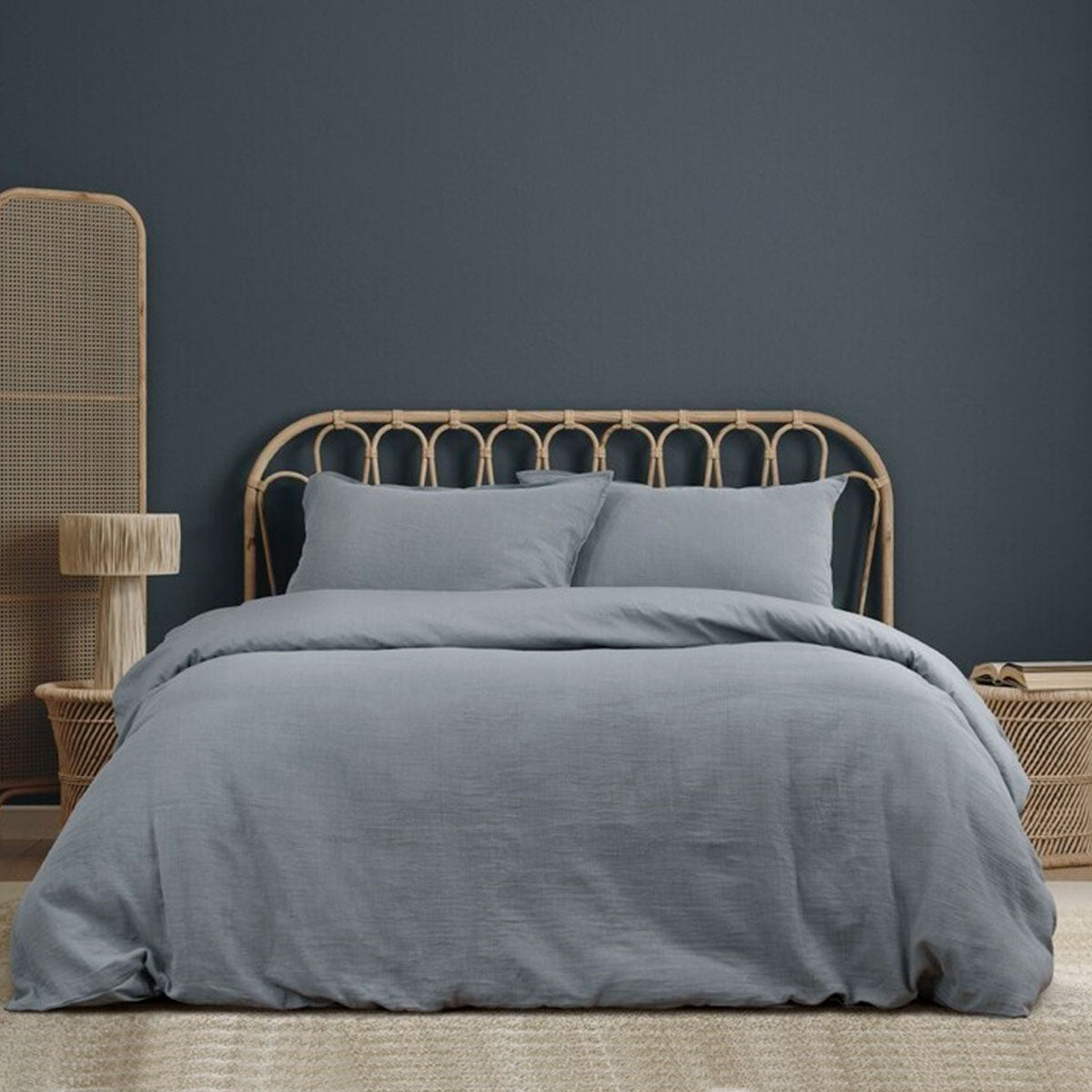 Ardor Earth Cotton Double Gauze Quilt Cover Set Queen - Soft Solid Colour Design - SuperSaverAU - view 1