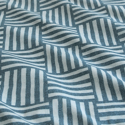 Ardor Fletcher Faded Indigo Quilt Cover Set Queen - Geometric Print Design - SuperSaverAU - view 1