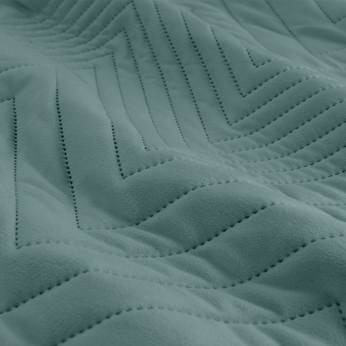Ardor Quilt Cover Set Queen - Chevron Embossed Velvet, Stormy Sea Design - SuperSaverAU - view 2