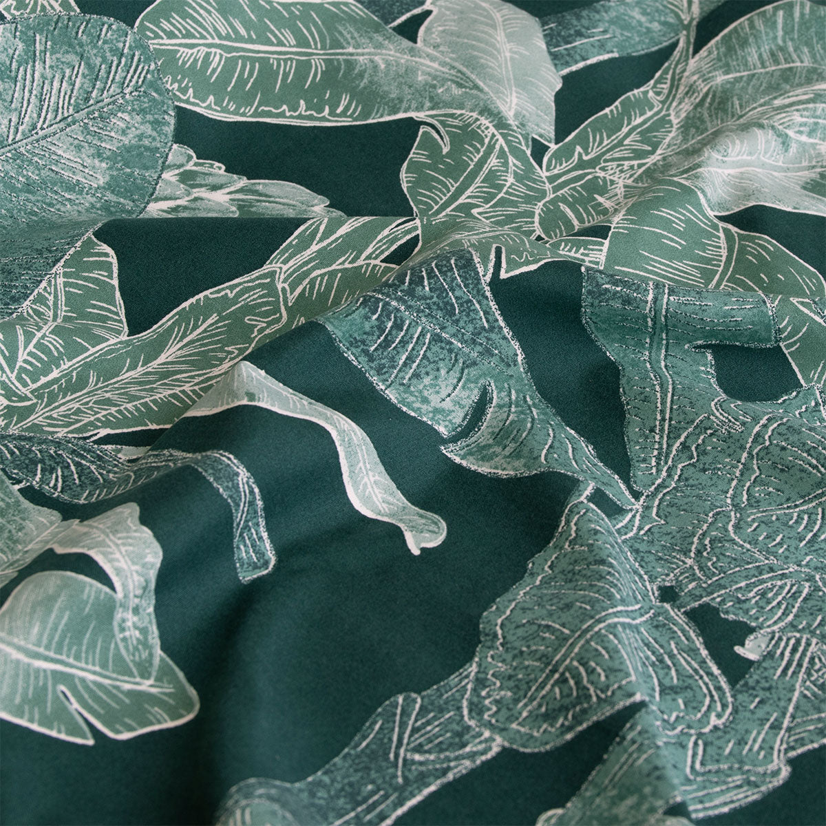 Ardor Indra Teal Palm Leaf Quilt Cover Set – King