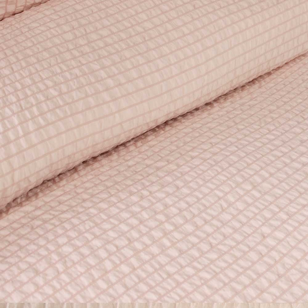 Ardor Ingrid Blush Seersucker Stripe Quilt Cover Set Queen - Soft Polyester, Ruched Design - SuperSaverAU - view 2