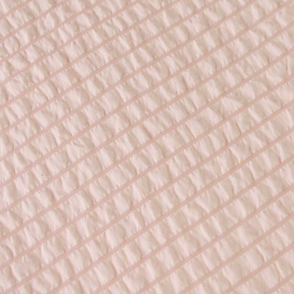 Ardor Ingrid Blush Seersucker Stripe Quilt Cover Set - Single, Polyester, Ruched Design - SuperSaverAU - view 1