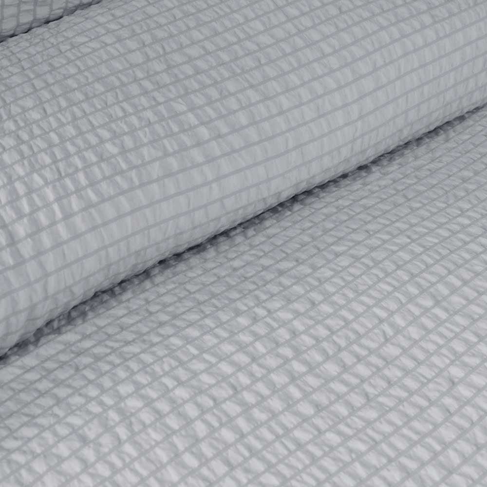 Ardor Ingrid Silver Seersucker Stripe Quilt Cover Set Queen - Ruched Design - SuperSaverAU - view 2