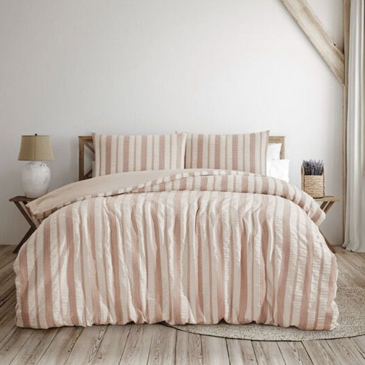 Ardor Seersucker Quilt Cover Set Lisbon Shell King - Elegant Linear Pattern - SuperSaverAU - view 1