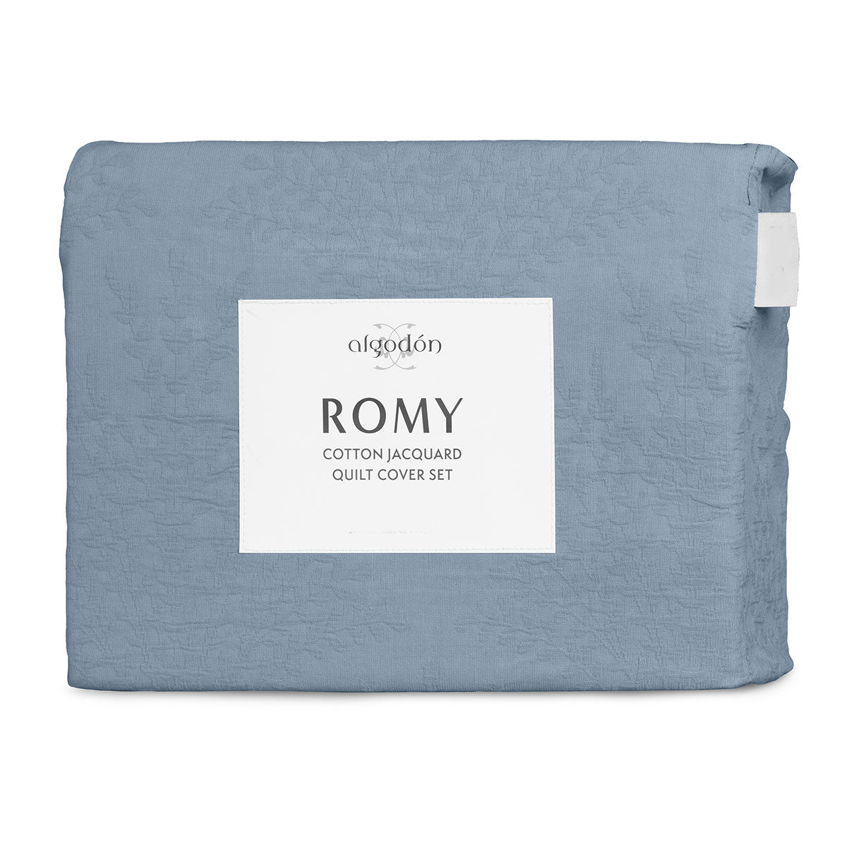 Algodon Romy Blue Cotton Jacquard Quilt Cover Set – King