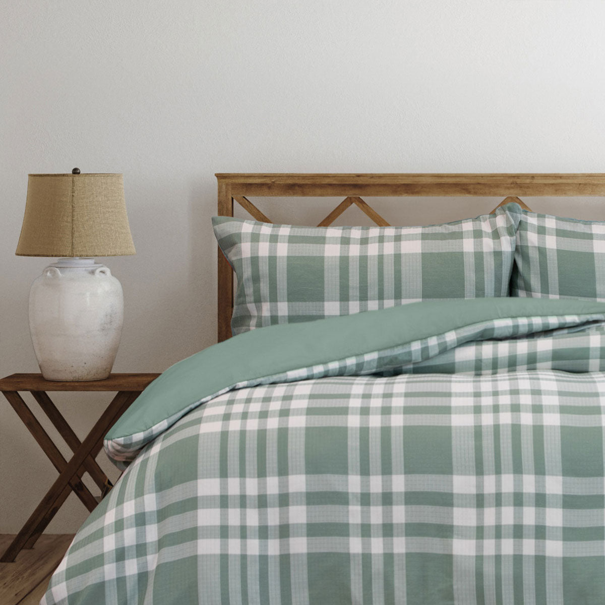 Ardor Ronan Green Plaid Jacquard Quilt Cover Set – King