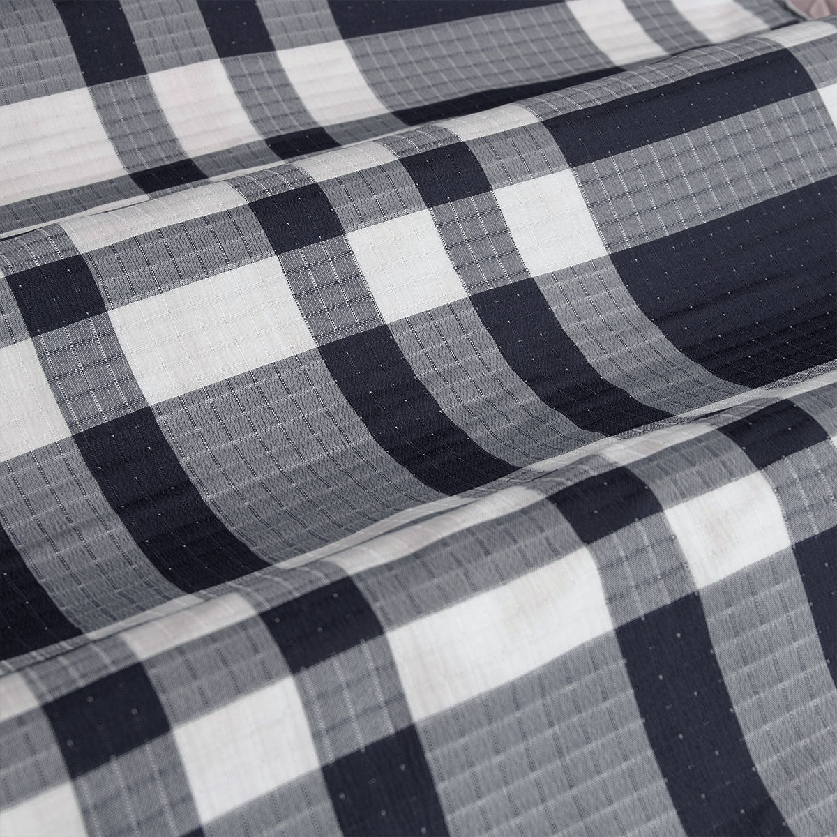 Ardor Ronan Navy Plaid Jacquard Quilt Cover Set – King