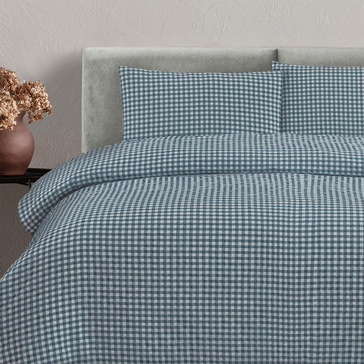 Ardor Rowe Teal Seersucker Quilt Cover Set – King