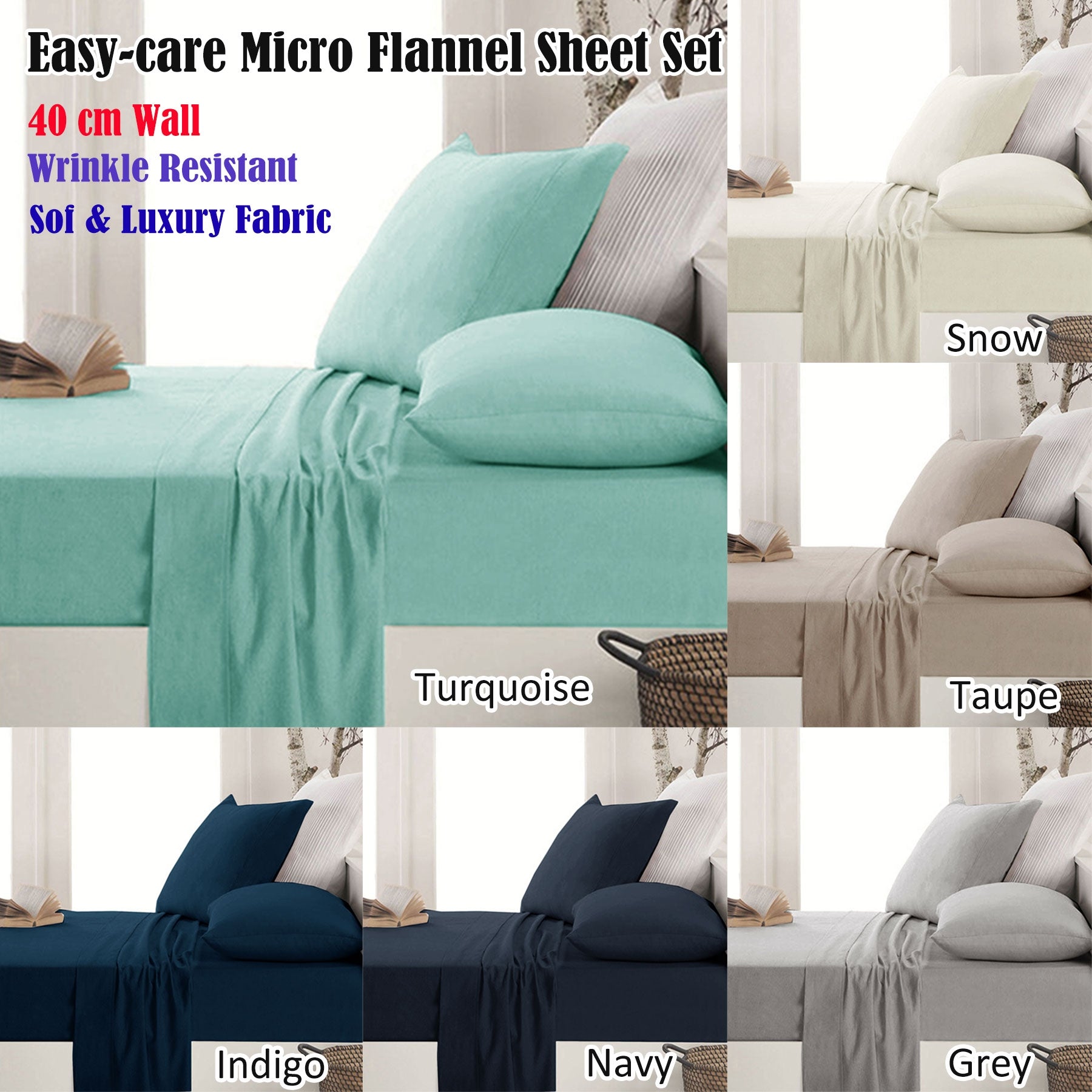 Apartmento Easy-care Micro Flannelette Sheet Set Taupe Single - Soft, Lightweight, Wrinkle Resistant - SuperSaverAU - view 1