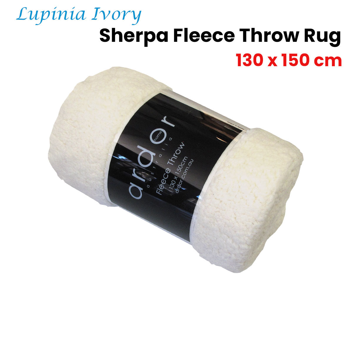 Ardor Ivory Sherpa Fleece Throw Rug 130 x 150cm - Soft & Cozy Home Decor - SuperSaverAU - view 2