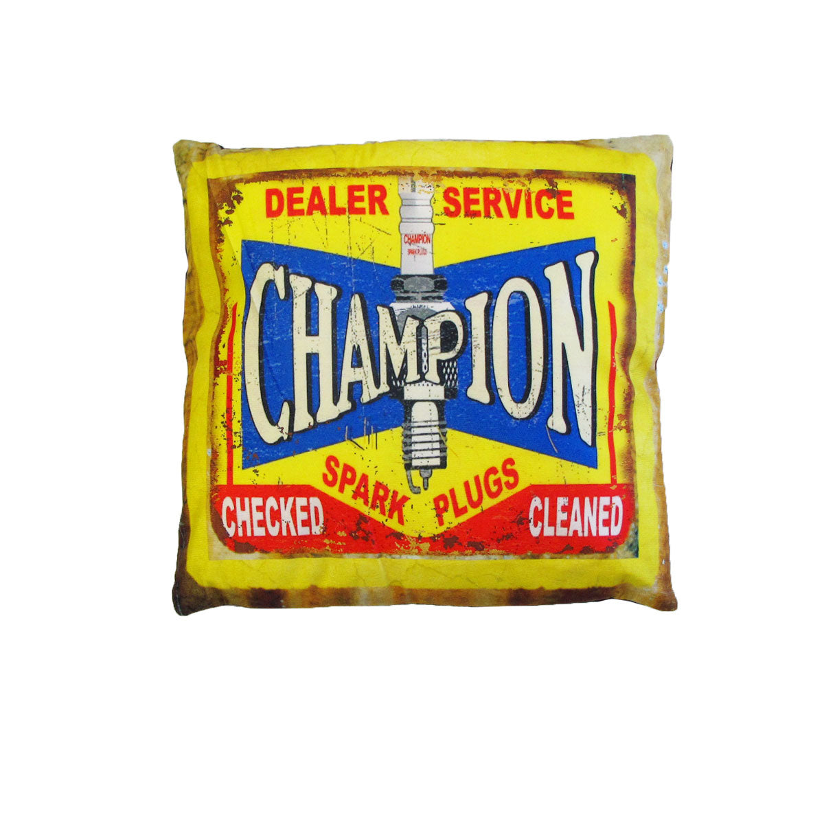 Australian Mancave Retro Cushion Champion Checked Cleaned 40 x 40 cm - SuperSaverAU - view 1