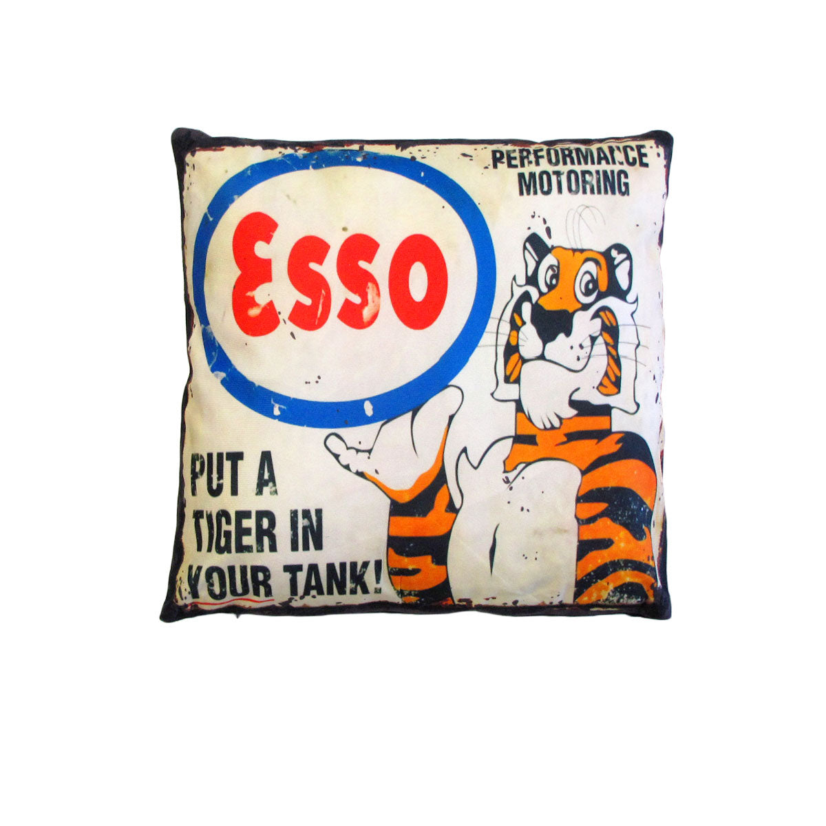Australian Mancave Retro ESSO Upright Tiger Cushion - 40 x 40cm