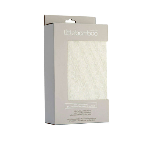 Little Bamboo Jersey Fitted Sheet Cot Size 135x77x19cm Marle Whisper - SuperSaverAU - view 1