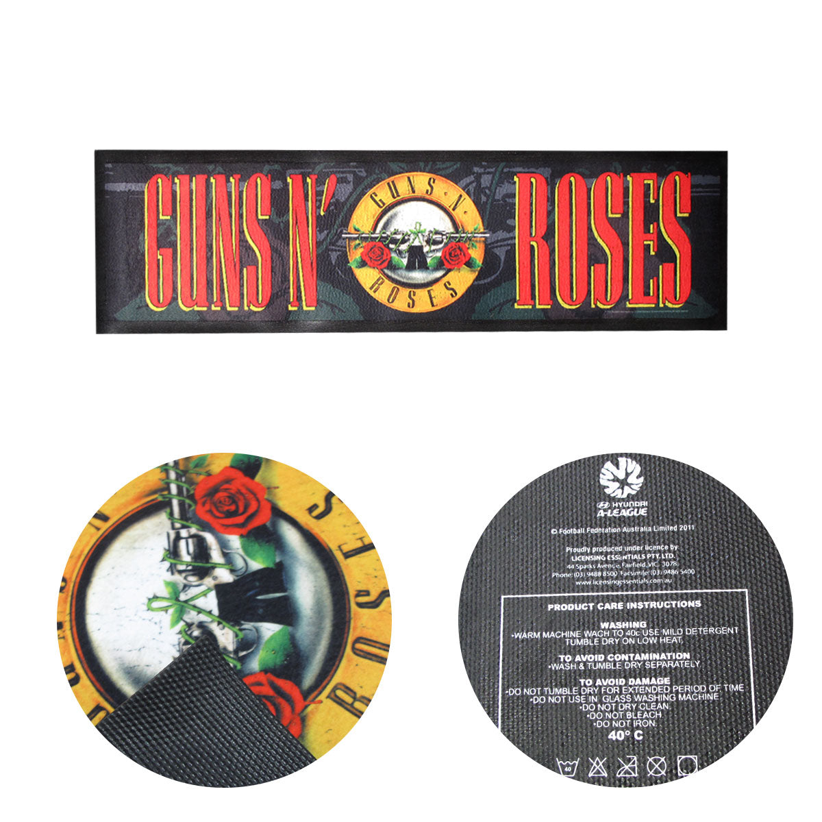 Guns N' Roses Rubber Back Bar Runner 25 x 89 cm - SuperSaverAU - view 1