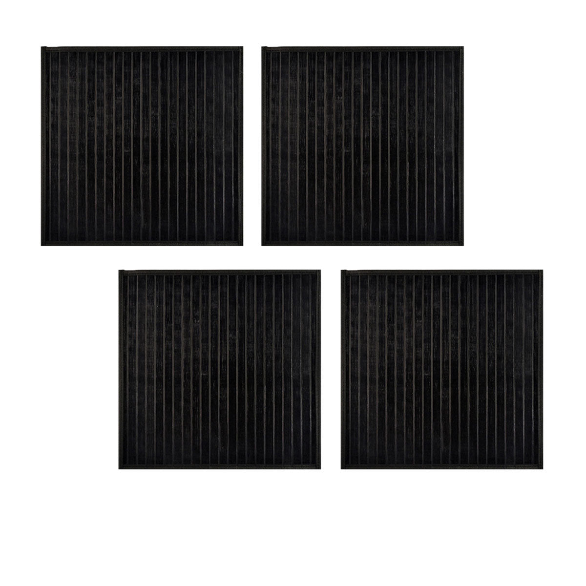Set of 4 Square Bamboo Table Placemats 35 x 35cm - Woven Design, Non-skid Backing - SuperSaverAU - view 1