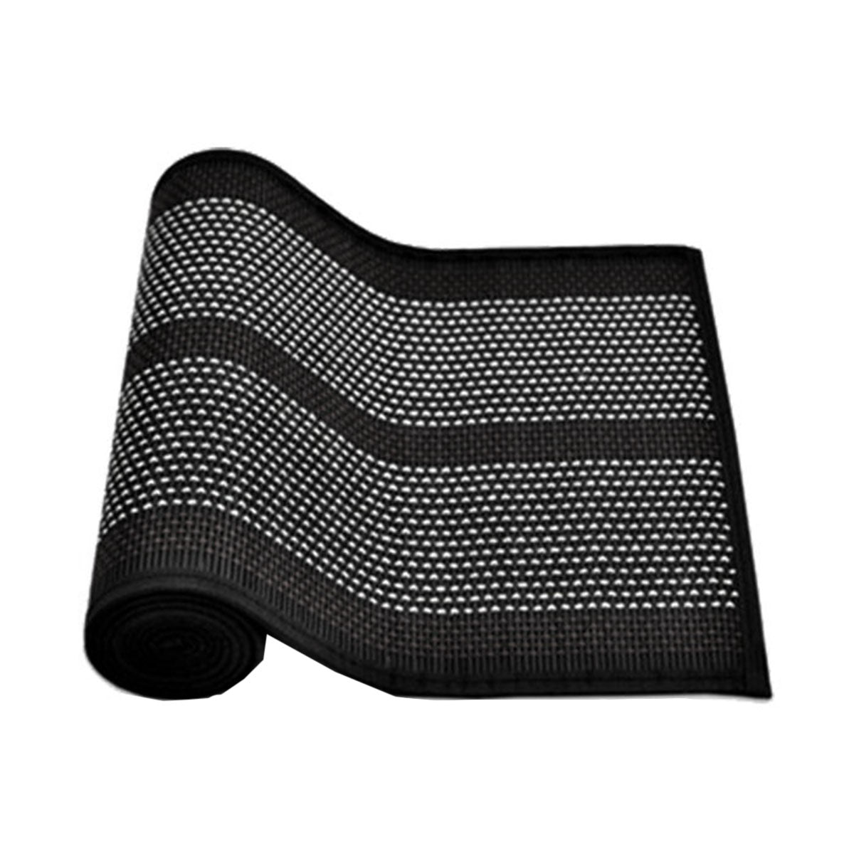 Dreamtime Bamboo Table Runner 140 x 33cm - Woven Design, Non-skid Backing, Black - SuperSaverAU - view 1