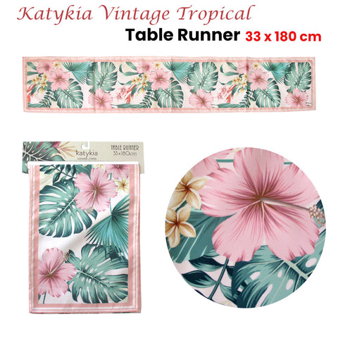 Katykia Vintage Tropical Table Runner 33 x 180cm - SuperSaverAU - view 1