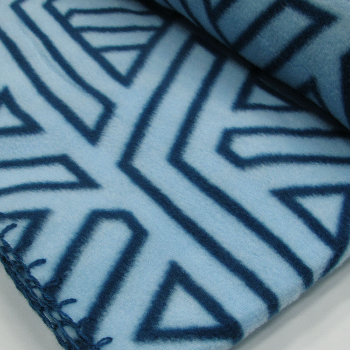Aerial Printed Fleece Throw Rug 130 x 150 cm Blue Geo - Soft, Warm, Easy Care - SuperSaverAU - view 2