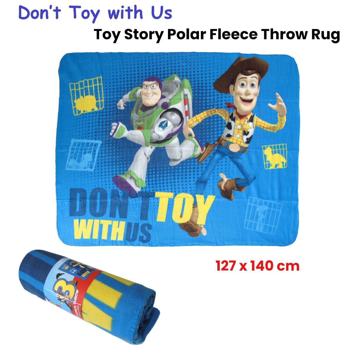 Toy Story Don't Toy with Us Polar Fleece Throw Rug 127 x 140 cm - SuperSaverAU - view 1