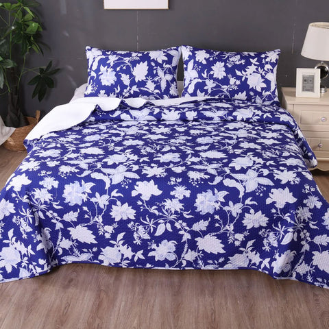 Ramesses Spring Blue 3 Pcs Bamboo Blend Reversible Comforter Set King - SuperSaverAU - view 1