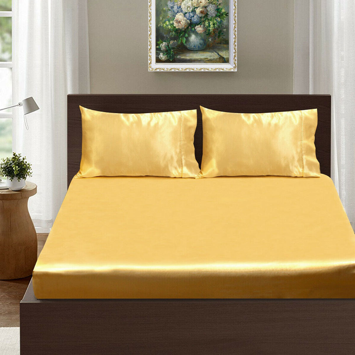 Ramesses Casablanca Satin Fitted Sheet Combo Set - Gold King