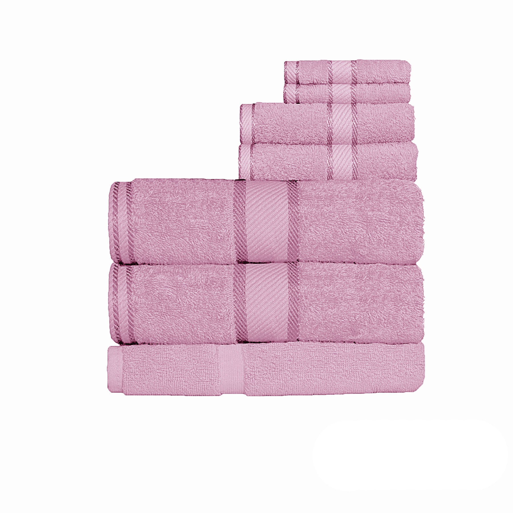 Kingtex 550gsm Cotton 7 Pce Bath Sheet Set - Extra Large, Soft & Absorbent, Rose - SuperSaverAU - view 1
