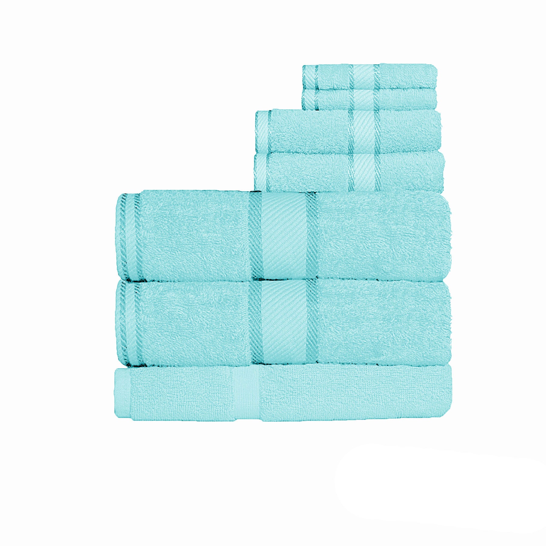 Kingtex 550gsm Cotton 7 Pce Bath Sheet Set - Extra Large, Soft & Absorbent, Turquoise - SuperSaverAU - view 1
