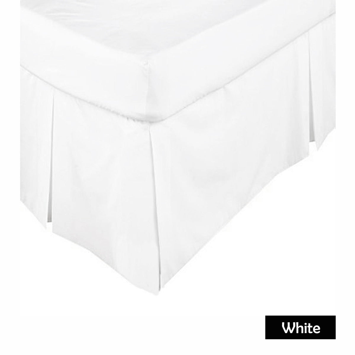 KINGDOM Box Pleated Valance 225TC Easy Care - White, Double
