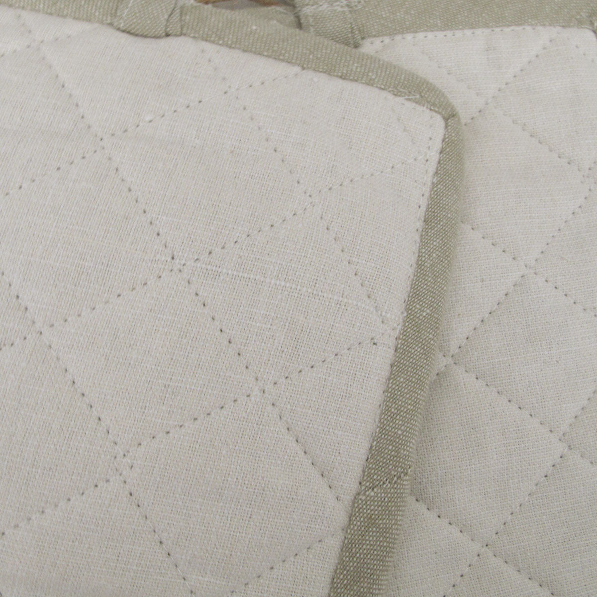 Ladelle Eco Recycled Natural Set of 2 Pot Holders 19 x 24 cm - Quilted Design - SuperSaverAU - view 2