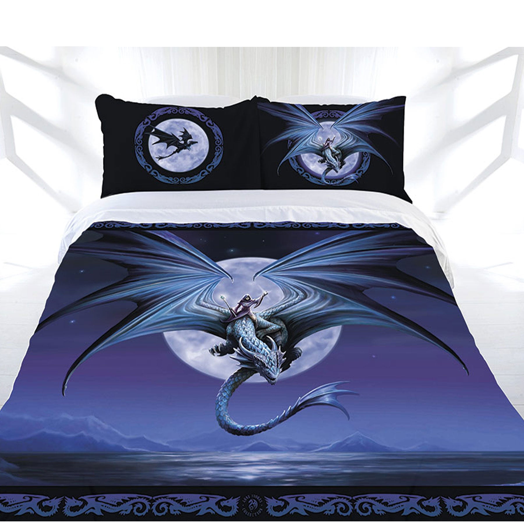 Anne Stokes Moonstone Quilt Cover Set King - Dragon & Moon Print Design - SuperSaverAU - view 1