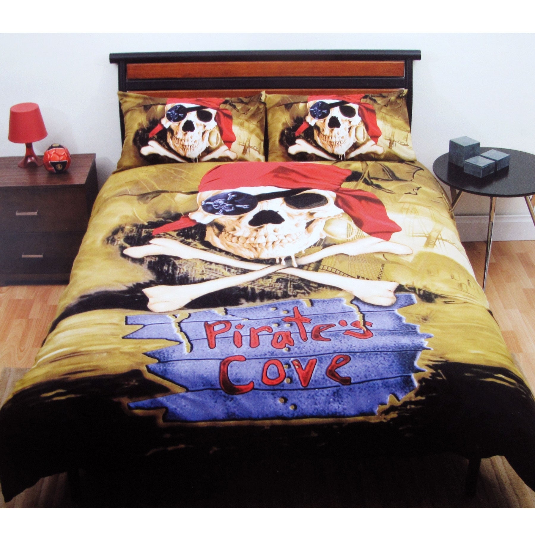 Premium Pirate's Cove Quilt Cover Set with Skull Print - Queen