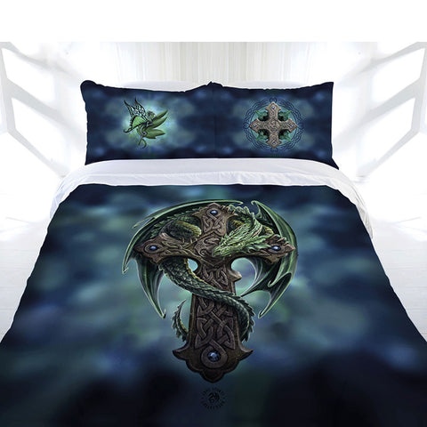Anne Stokes Woodland Guardian Quilt Cover Set 180x210 cm - Dragon & Cross Design - SuperSaverAU - view 1