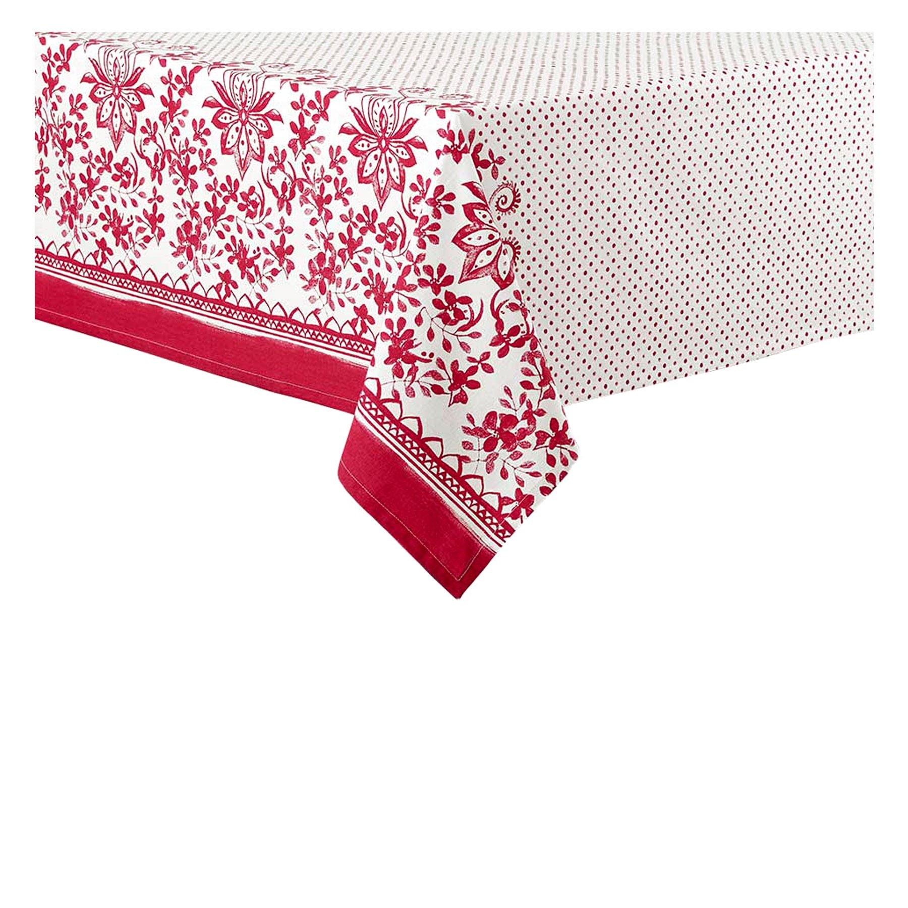 Ladelle Watercolour Floral Tablecloth 150 x 225 cm Oblong 6 to 8 Seater Red - SuperSaverAU - view 1