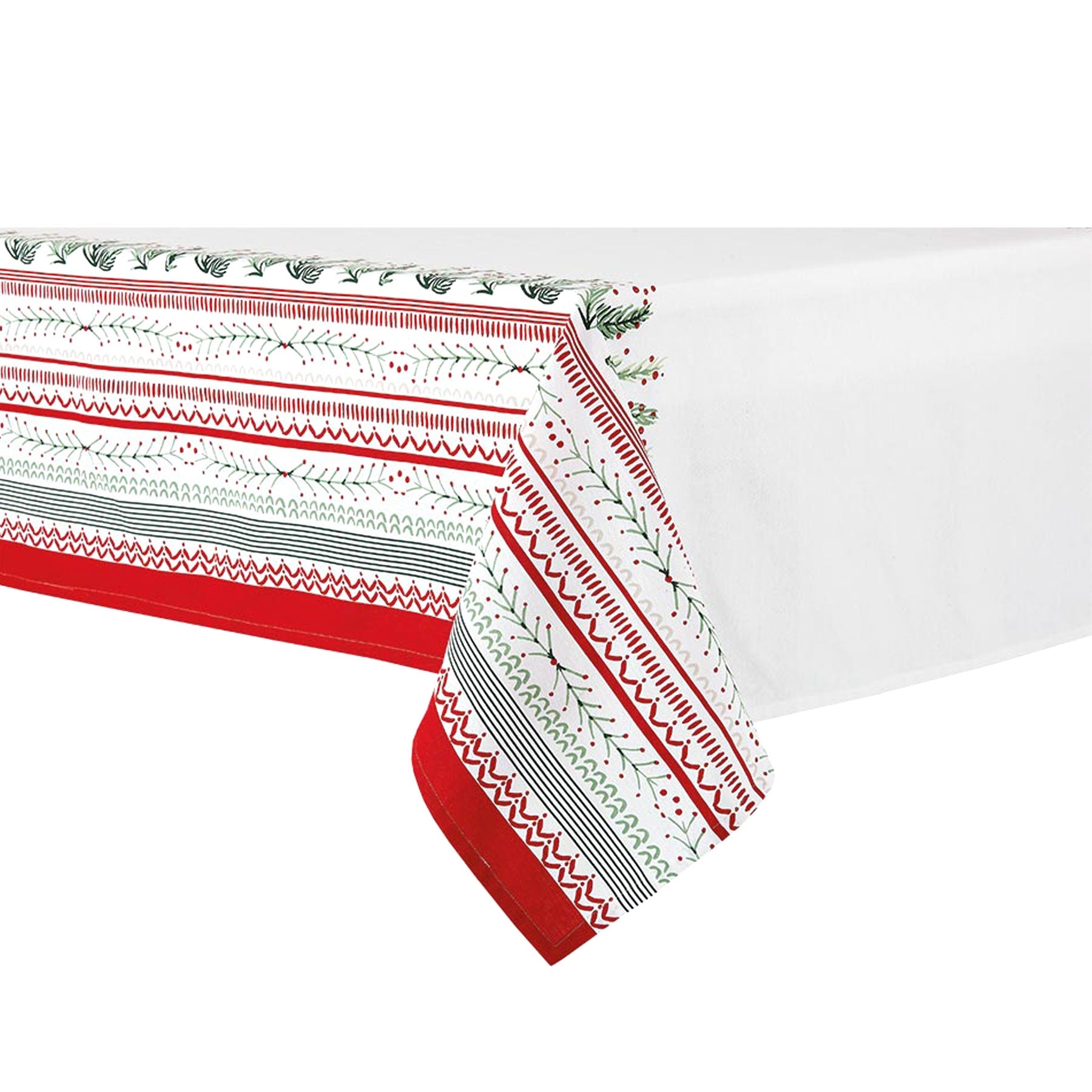 Ladelle Christmas Cotton Tablecloth 150 x 265 cm - AZO Free, 10 Seater - SuperSaverAU - view 1